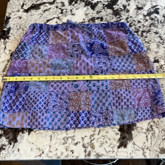 Vintage Indian Block Print Patchwork Skirt - Picture 10 of 11